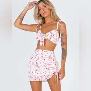 Pink floral skirt SET